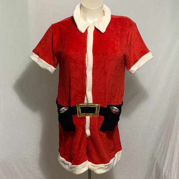 Ugly Christmas Romper 6 Pack Santa Suit Drink Beer Holder Belt Mens Womens L - Picture 1 of 5